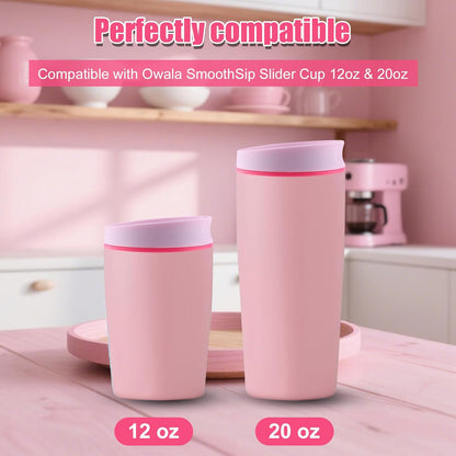 Replacement Slider Lid for Owala SmoothSip 20oz & 12oz, Top Cover Compatible with Owala 24oz Coffee Tumbler, Coffee Travel Mugs Leakproof Accessories, BPA-Free (Black Cherry)