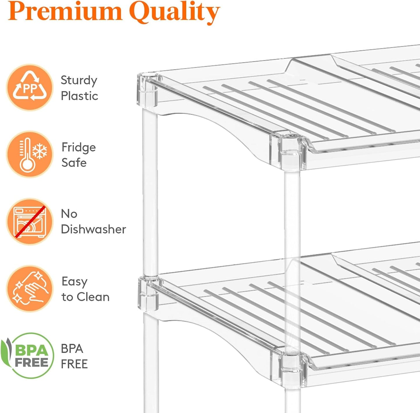 Lifewit Stackable Bottle Storage Organizer, Clear Freestanding Wine Holder for Cabinet, Large Slot Water Bottle Tumbler Cup Organizer for Pantry, Plastic Wine Rack for Fridge Cellar, 3Tier Hold 9
