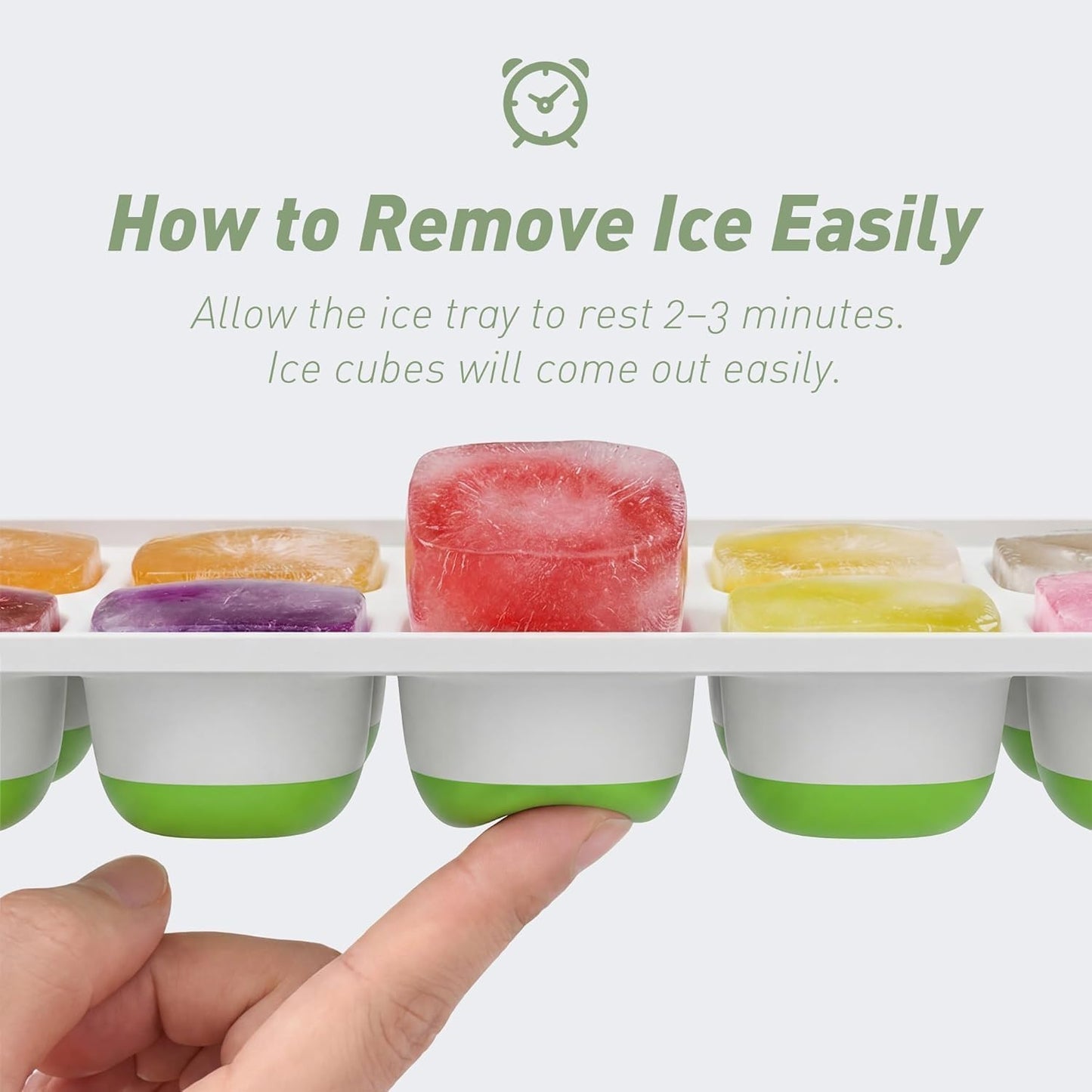 ChefAide 4‑Pack Ice Cube Trays with Lids, 56‑Cube Total Stackable Freezer Ice Trays, Durable Silicone & Plastic Easy‑Release Ice Molds for Cocktails, Coffee & Drinks