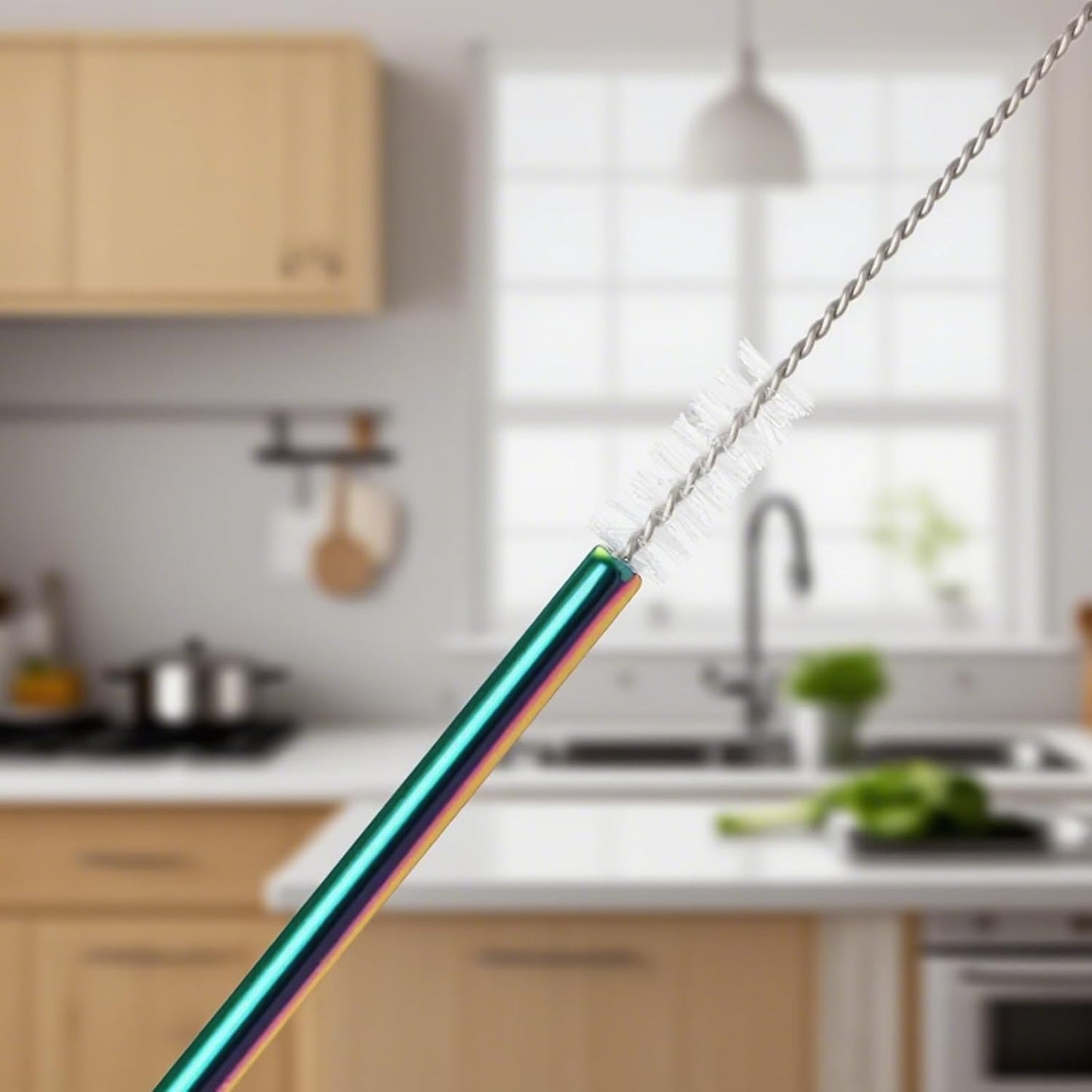 Lazycorner 16 Pcs Metal Straw Reusable 8.5" 10.5" 6mm Stainless Steel Straws for Tumblers 20oz-32oz, Rainbow Drinking Straws with Silicone Tips, 4 Straw Cleaner Brush, 1 Travel Case