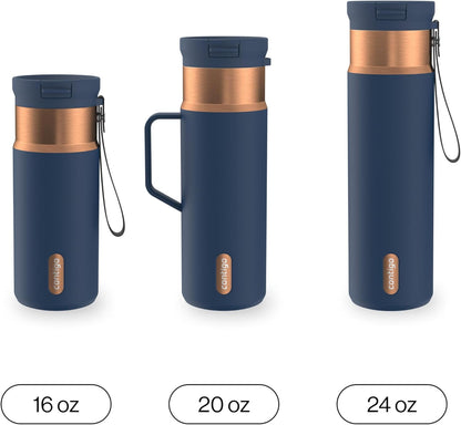 Contigo SnapSeal 30 oz Stainless Steel Vacuum-Insulated Tumbler with Handle & Reusable Straw, Leakproof AutoClose Lid, Cup Holder Friendly, BPA-Free & Lead-Free, Dishwasher Safe
