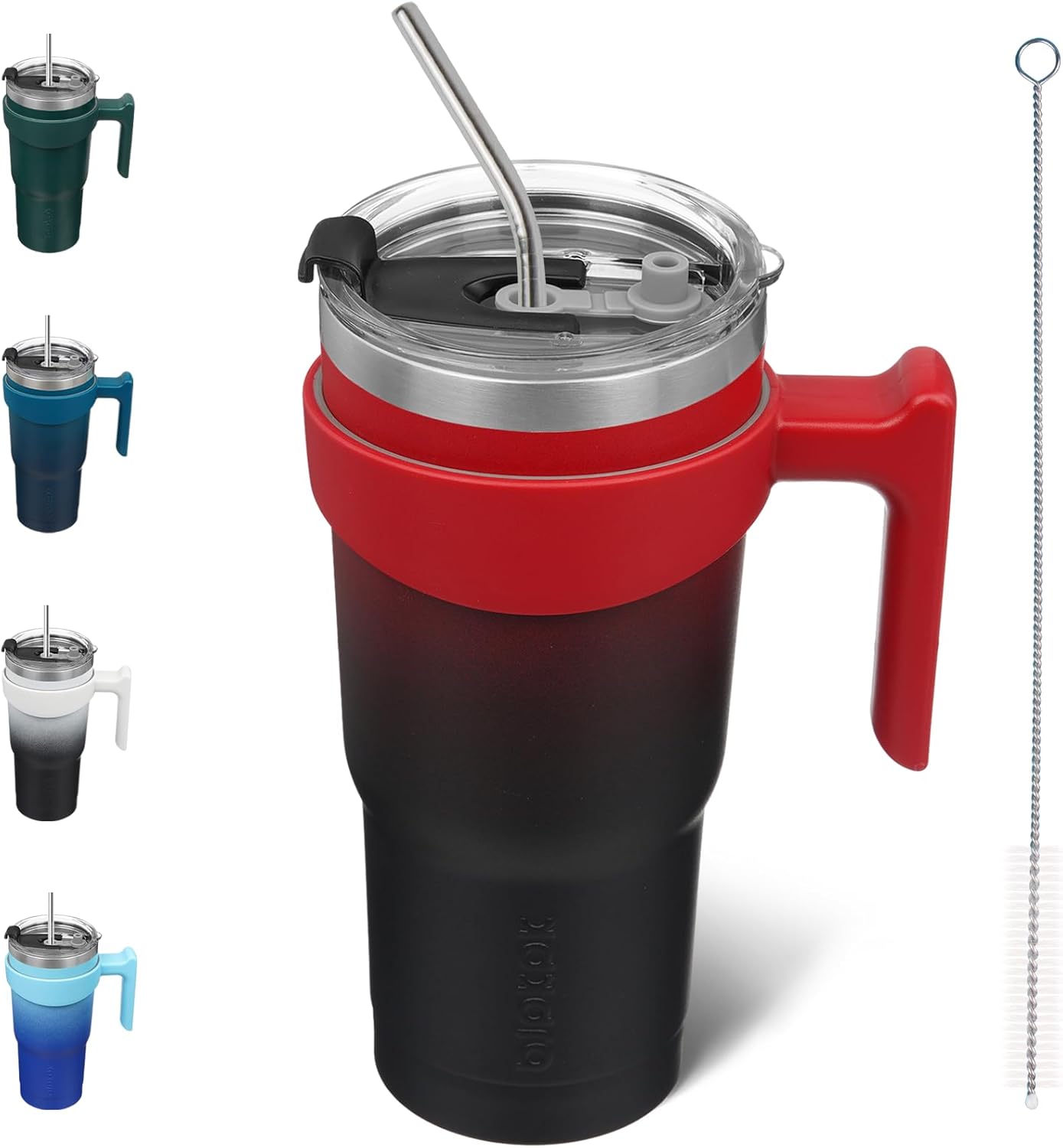 BJPKPK Tumbler With Handle And Straw Lid 40 oz Stainless Steel Insulated Coffee Tumbler Cups For Home, Office or Car,Turquoise