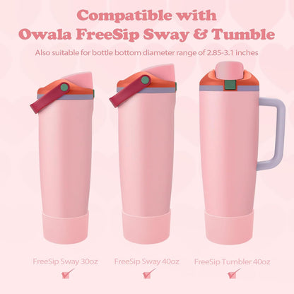 2PCS Silicone Boots for Owala 30oz & 40oz FreeSip Sway Bottles & Tumblers – Non-Slip, Scratch-Resistant, Stability Enhancer for Owala Accessories (Eucalyptus Green) - Colors B