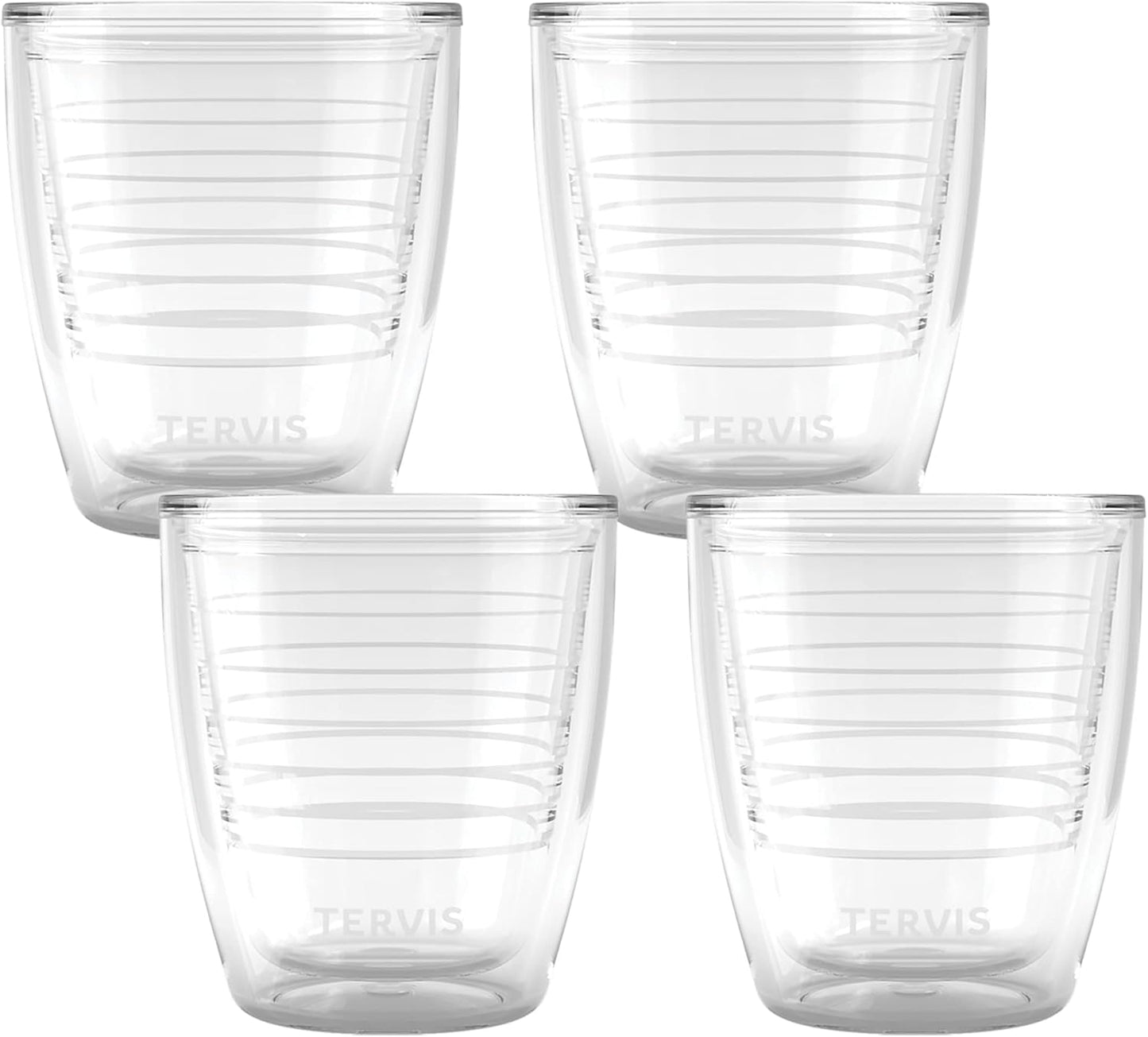 Tervis Clear & Colorful Tabletop Made in USA Double Walled Insulated Tumbler Travel Cup Keeps Drinks Cold & Hot, 16oz Mug, Clear