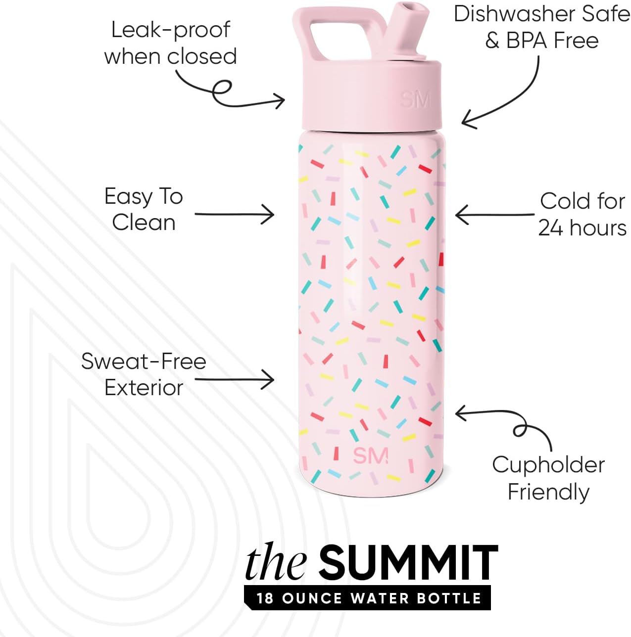 Simple Modern Kids Water Bottle with Straw Lid | 14oz Insulated Stainless Steel Kids Tumbler & Spill Proof Toddler Cup for School, Girls, Boys | Summit | Chloe Floral - Colors B
