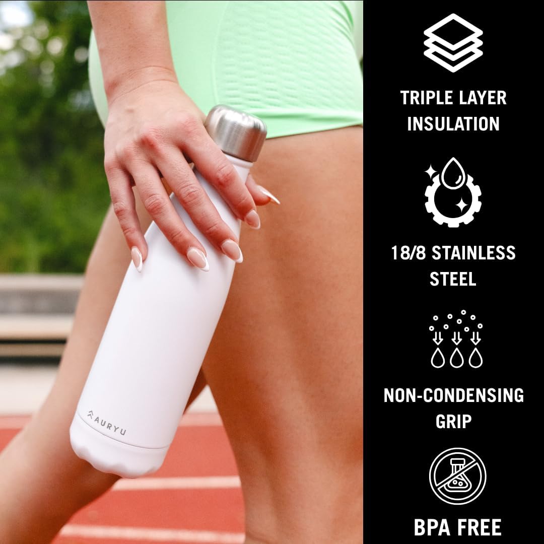 Best in Class Triple-Walled Insulated Stainless Steel Water Bottle, Keeps your Drinks Cold for up to 24 Hours and Hot for up to 12 Hours, Leak Proof, Make a Difference in the World, Black, 17oz
