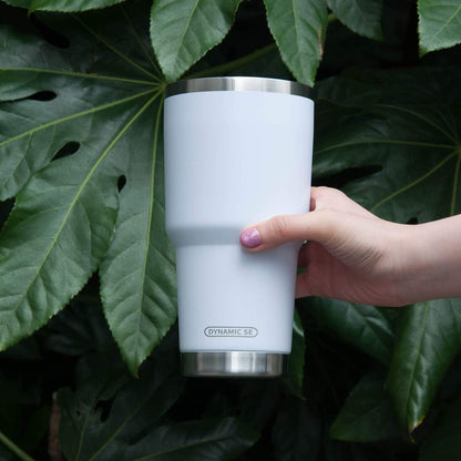 D·S 30oz Blue Tumbler Stainless Steel Double Wall Vacuum Insulated Mug with Straw and Lid, Cleaning Brush for Cold and Hot Beverages