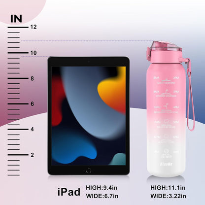 SLUXKE 24oz Insulated Water Bottle 18/10 Stainless Steel with 2Lids(Straw Lid& Spout Lids), 700ml Double Wall Vacuum Water Bottle with Handle Keep Cold and Hot for Men, Women & Kids PURPLE PINK