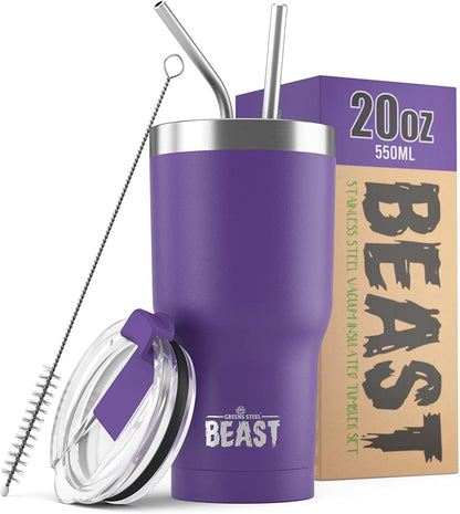 Beast 10 oz Tumbler Stainless Steel Vacuum Insulated Coffee Ice Cup Double Wall Travel Flask (Arctic White)