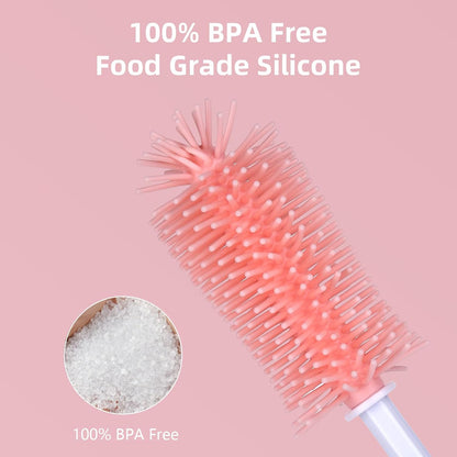 Silicone Cleaning Brush Kit – Household Cleaning Brushes for Bottles and Crevices – Food-Grade Silicone: Dishwasher Safe