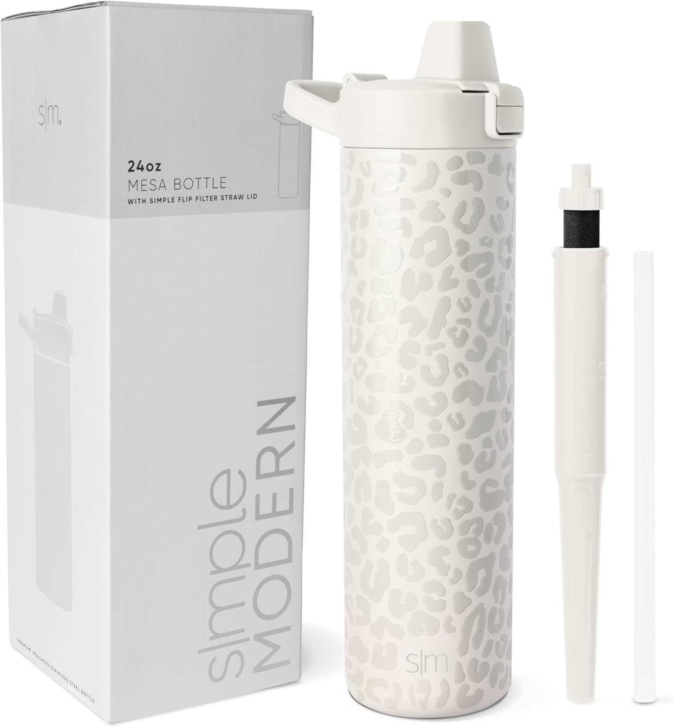 Simple Modern Filtered Water Bottle | Insulated Stainless-Steel Carbon Filter Travel Water Bottles | Reusable for Clean Drinking Water On The Go | 34oz, Sea Glass Sage