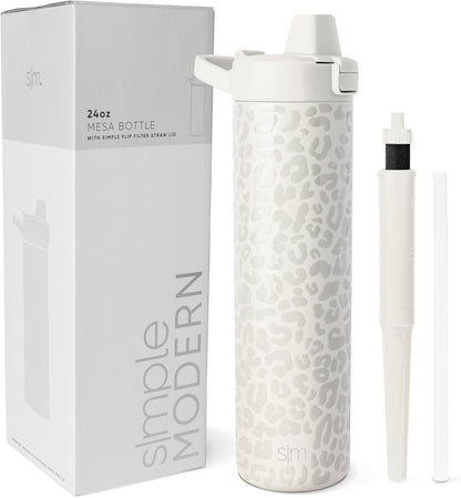 Simple Modern Filtered Water Bottle | Insulated Stainless-Steel Carbon Filter Travel Water Bottles | Reusable for Clean Drinking Water On The Go | 34oz, Sea Glass Sage