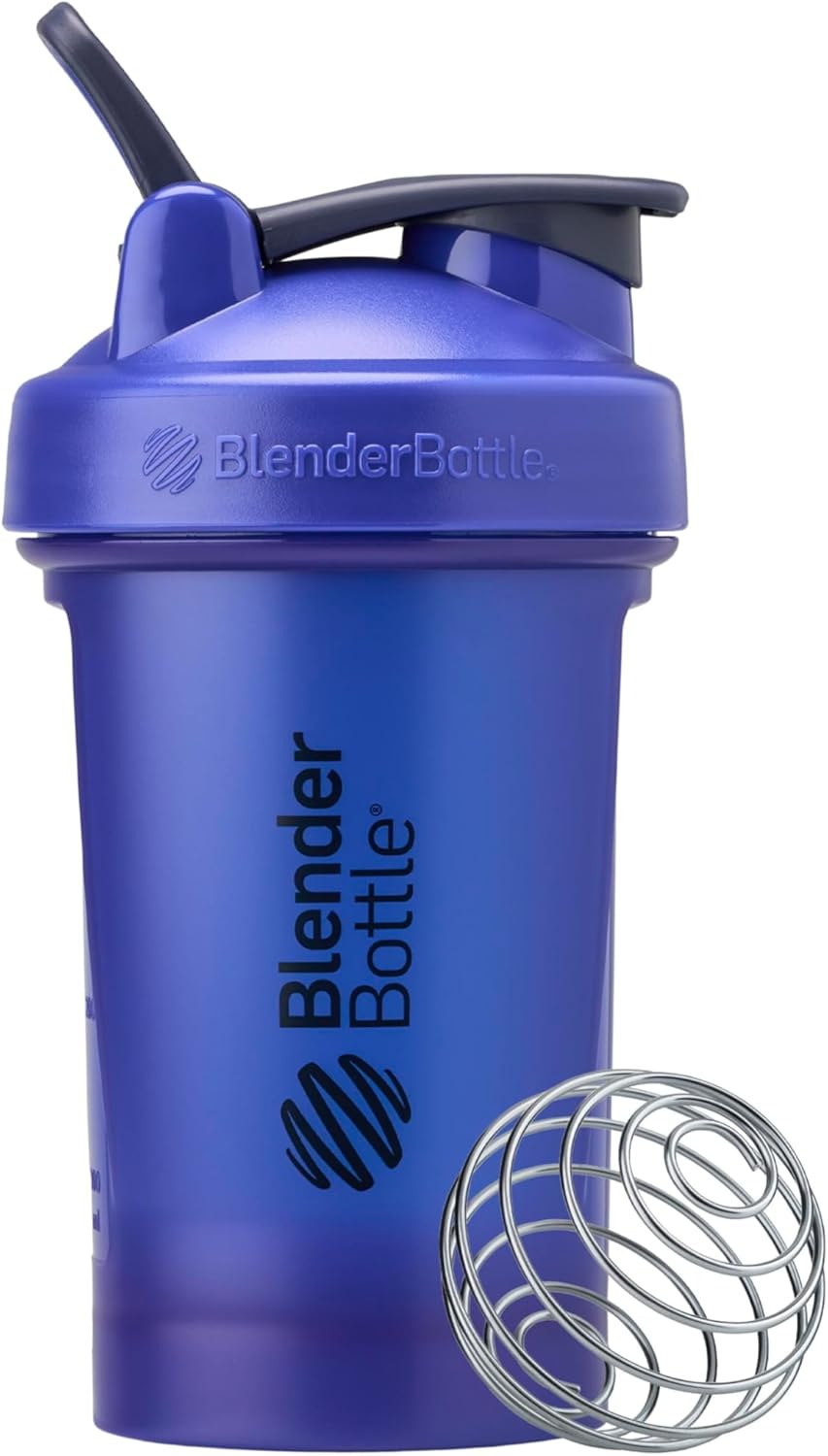 BlenderBottle Classic V2 Shaker Bottle Perfect for Protein Shakes and Pre Workout, 20-Ounce, Clear/Black