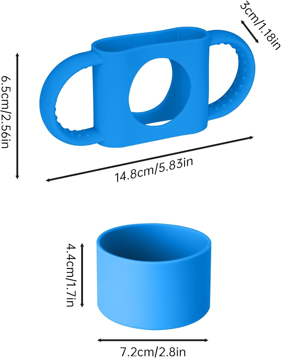 NiHome Silicone Double Handle & Boot Fit for Owala Kids’ Tumbler Zak Kelso Tumbler 12oz 15oz, Easy to Install for Toddlers to Grip & Train, Shock-Absorbing Bottom Sleeve Drop Protection (Blue)