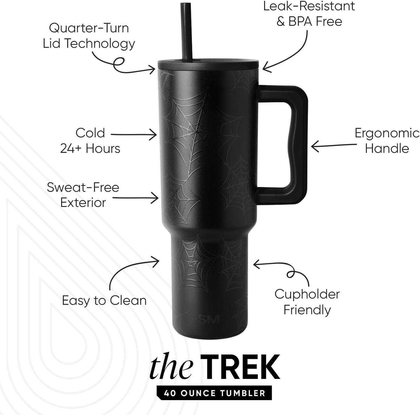 Simple Modern Halloween Signature Voyager | 16oz Travel Coffee Mug Tumbler with 360° Lid | Gifts for Women Men | Ceramic-Lined Insulated Stainless Steel Cold Brew Iced Coffee Cup | Spooky Mix