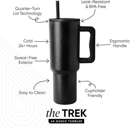 Simple Modern Halloween Signature Voyager | 16oz Travel Coffee Mug Tumbler with 360° Lid | Gifts for Women Men | Ceramic-Lined Insulated Stainless Steel Cold Brew Iced Coffee Cup | Spooky Mix