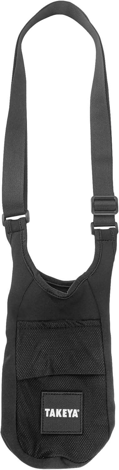 Takeya Hydrotex Easy Grip Bottle Sling - Water Bottle Carrier with Strap & Pockets - Bag Fits 32 oz & 40 oz Bottles - Great for Pickleball & Tennis Courts - Durable Bottle Bag with Carabiners