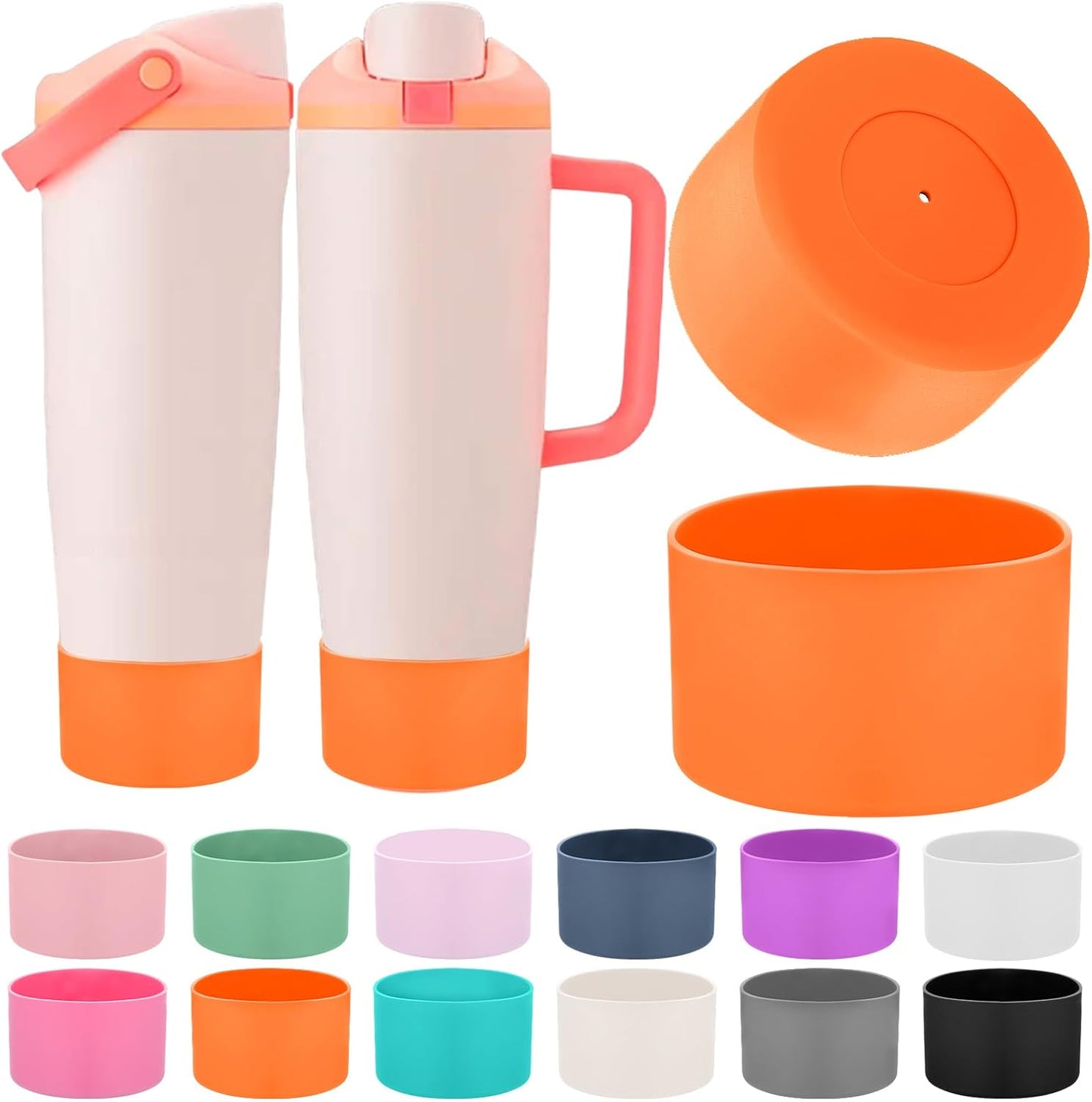 Mity rain 2PCS Protective Silicone Boots for Owala 30oz & 40oz FreeSip Sway Bottles & Tumblers - Accessories for owala, Enhances Stability & Prevents Scratches(Black Cherry)