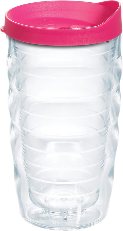 Tervis Clear & Colorful Lidded Made in USA Double Walled Insulated Tumbler Travel Cup Keeps Drinks Cold & Hot, 24oz, Black Lid, 1 Count (Pack of 1)