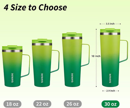 BJPKPK Insulated Tumbler with Handle, 18oz Insulated Tumblers with Lid and Straw, Stainless Steel Metal Water Bottles, Coffee Travel Mugs, Cups, Marshmallow