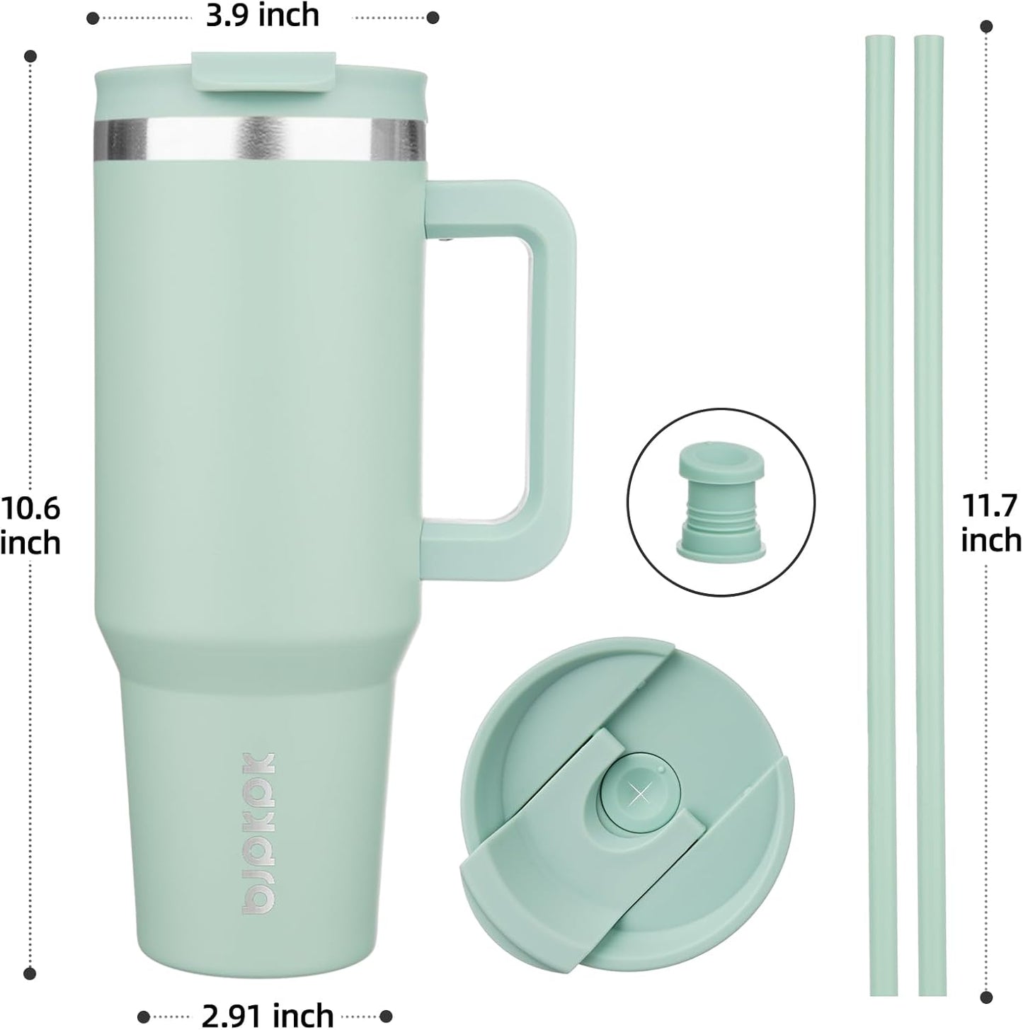 BJPKPK 30oz Stainless Steel Insulated Tumbler With Handle And Lid Straw Travel Coffee Mug Thermal Cup,Black