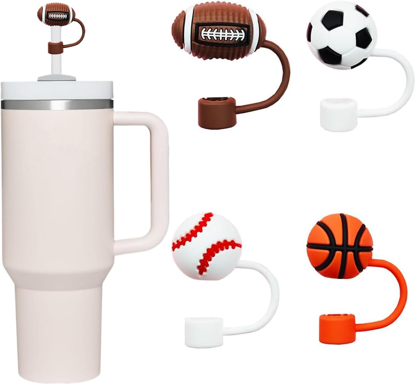 LDKEDKF 11Pcs Straw Cover for Stanley Cup, Silicone Straw Topper for Stanley Cup 30&40oz with Tumblers, 10mm 0.4in Lid Accessories (Reusable)