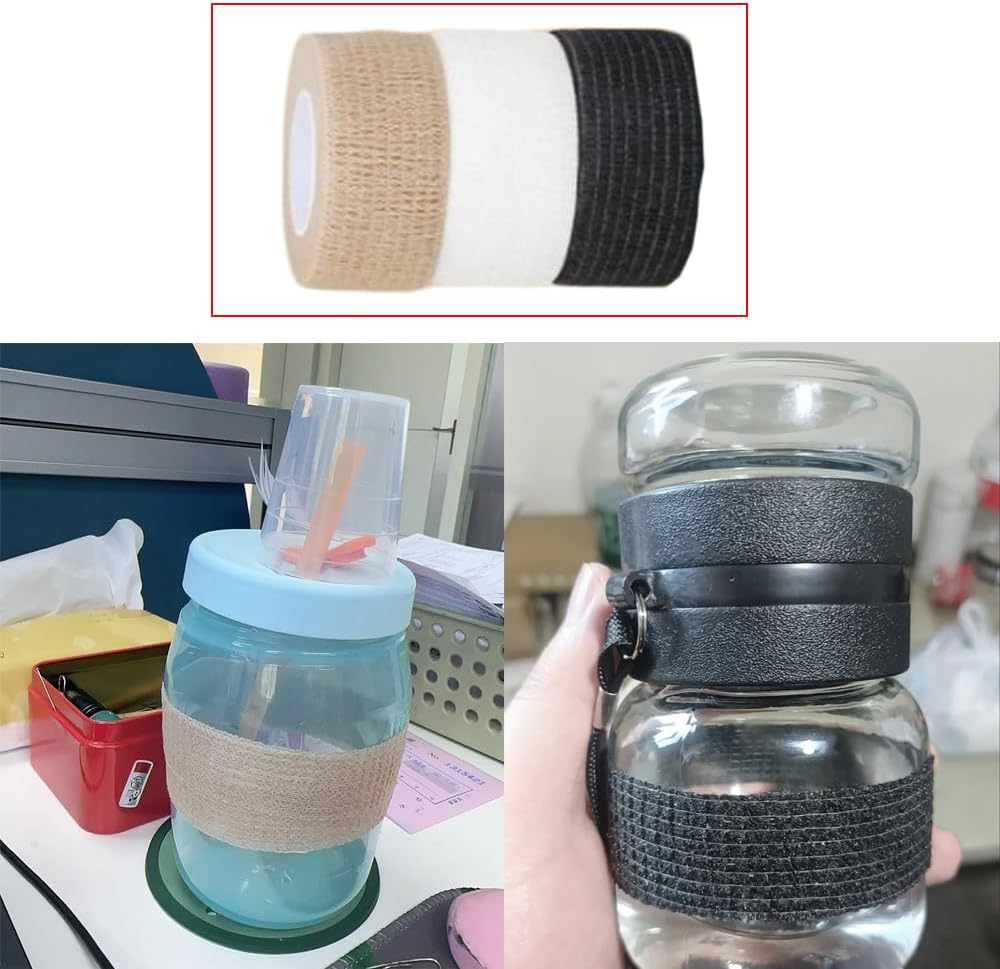 6 Pack Coffee Mug Handles Cover Handleless Cups Non Slip Grip Hot Water Drinking Glasses Insulated Wrap Anti Scald Tape Protective Covers for Glass Tumbler with Straw and Lid Travel Cups