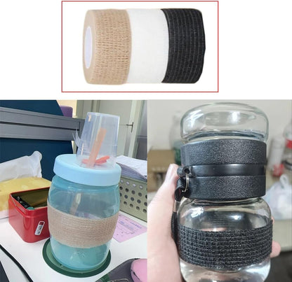 6 Pack Coffee Mug Handles Cover Handleless Cups Non Slip Grip Hot Water Drinking Glasses Insulated Wrap Anti Scald Tape Protective Covers for Glass Tumbler with Straw and Lid Travel Cups