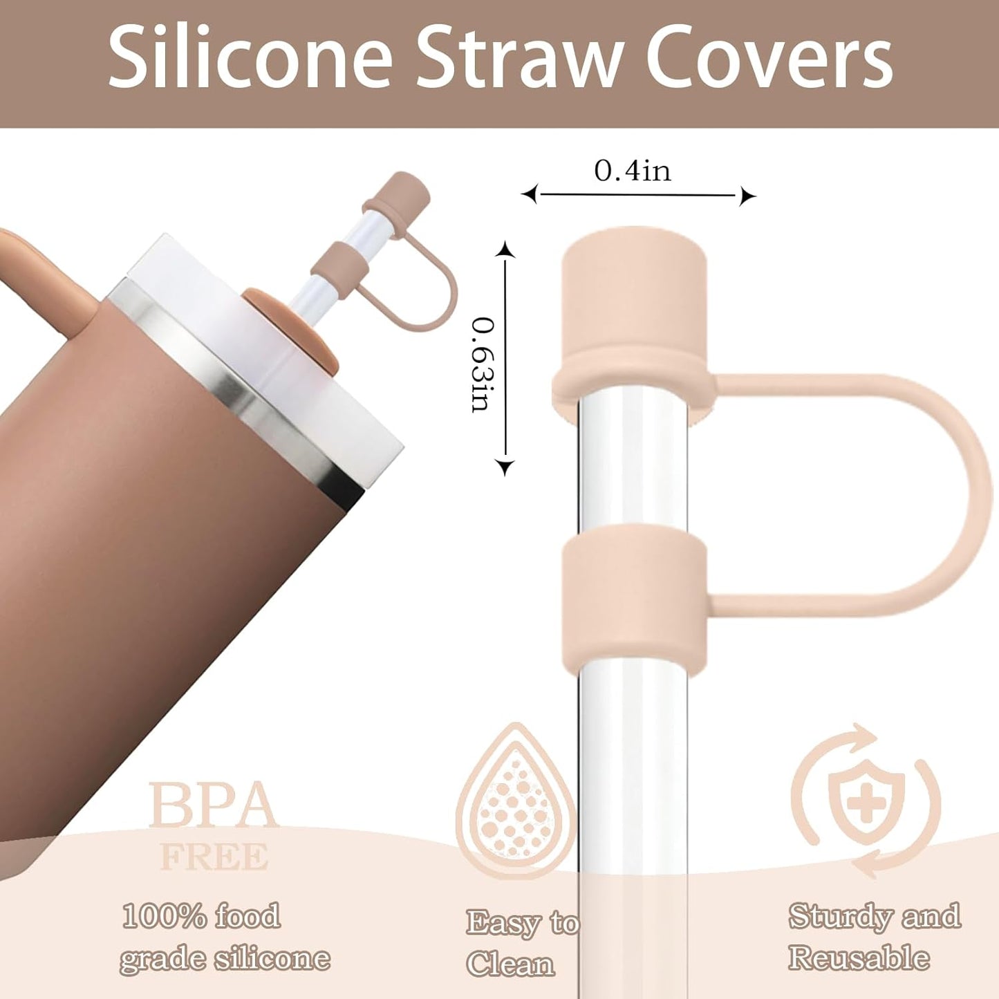 6PCS Silicone Straw Covers Caps Compatible with Stanley 30&40 Oz Tumbler Accessories Simple Straw Toppers Reusable Caps for Stanley Cup 10mm 0.4in Straws (Colorful 1)