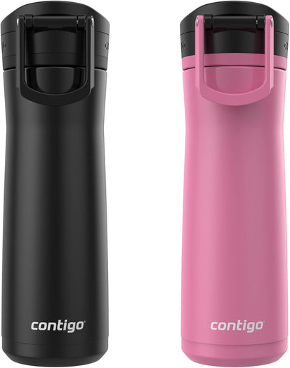 Contigo Jackson Chill 2.0, Vacuum-Insulated Stainless Steel Water Bottle with Secure Lid, Leak-Proof Travel Friendly, 20oz Capacity, Blueberry Color, Keeps Drinks Cold for 12 Hours