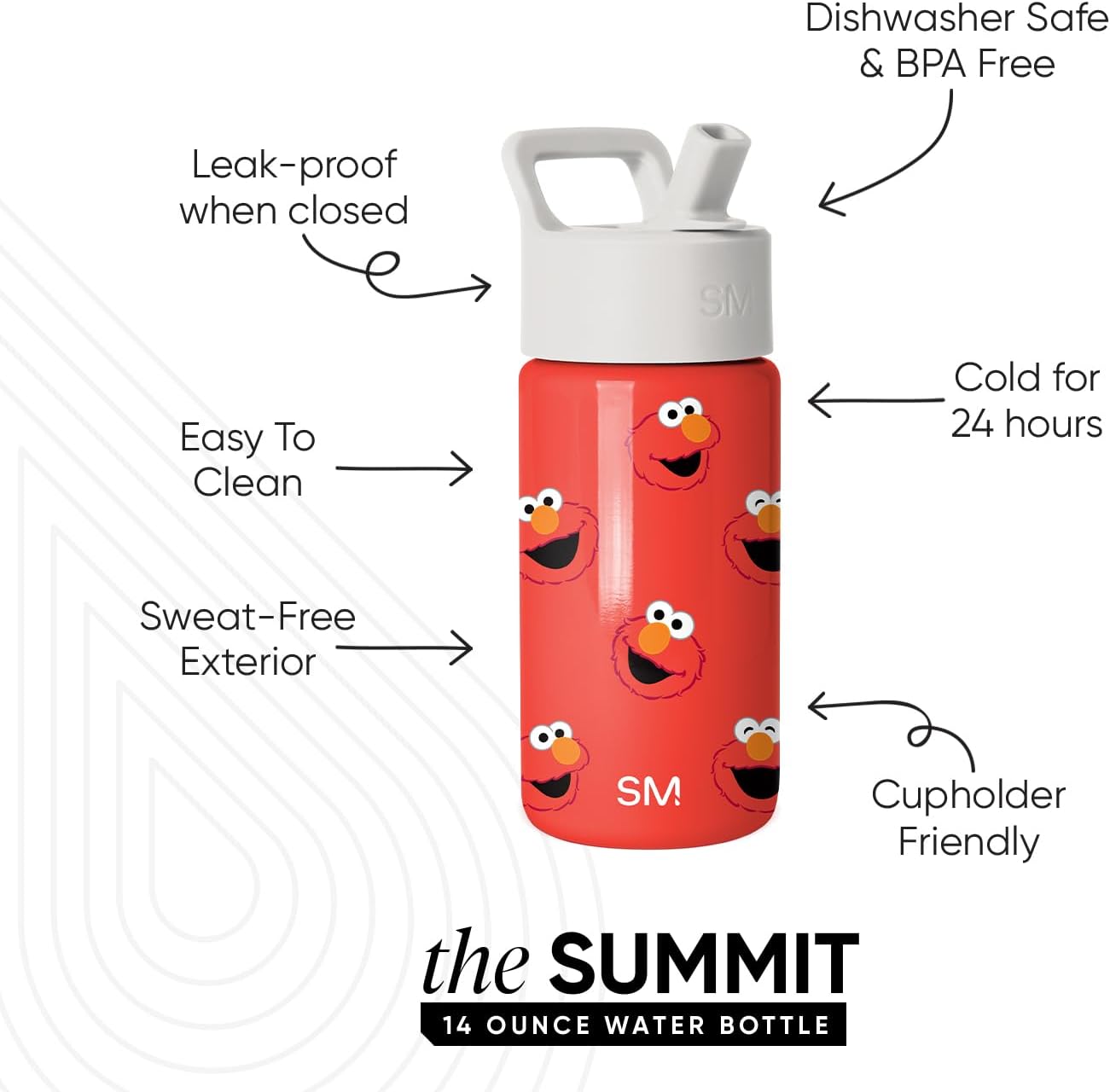 Simple Modern Kids Water Bottle with Straw Lid | 14oz Insulated Stainless Steel Kids Tumbler & Spill Proof Toddler Cup for School, Girls, Boys | Summit | Chloe Floral - Colors B