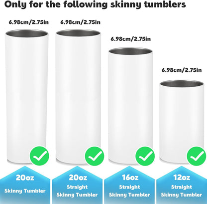 20oz Skinny Tumbler Replacement Lids 2 Pack,Spill Proof Splash Resistant Silicone Sliding Covers,Straw Friendly, BPA Free
