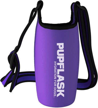 Tuff Pupper PupFlask Insulated Neoprene Dog Water Bottle Holder Sling with Wide Adjustable Shoulder Strap, Great for Travel, Walking, Hiking, Portable Pet Water Bottle Holder (40 OZ, Nebulas Blue)