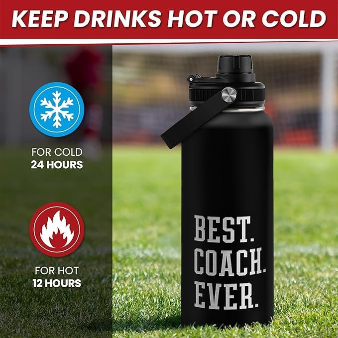 SANDJEST Gym Insulated Engraved Stainless Steel Water Bottle 32oz, Vacuum Chug Lid Travel Tumbler For Men Friends Dad Gymer Trainer, Gym Mode on, Birthday Christmas Father's Day