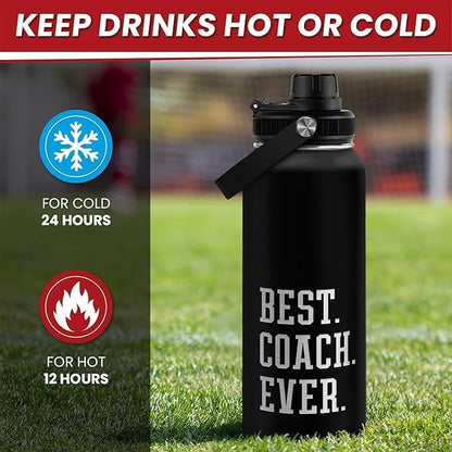 SANDJEST Gym Insulated Engraved Stainless Steel Water Bottle 32oz, Vacuum Chug Lid Travel Tumbler For Men Friends Dad Gymer Trainer, Gym Mode on, Birthday Christmas Father's Day