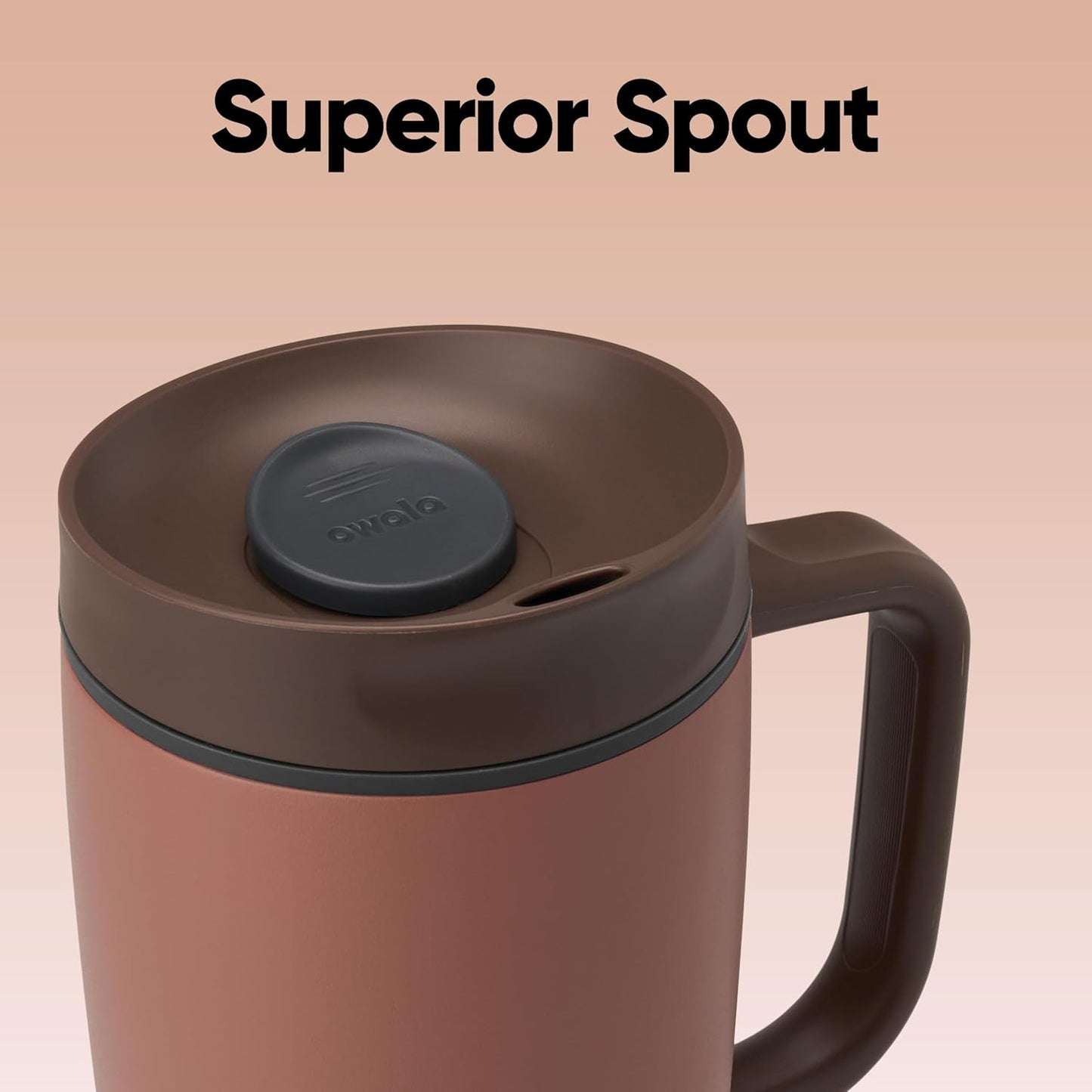 Owala SmoothSip Slider Insulated Stainless Steel Coffee Tumbler, Reusable Iced Coffee Cup, Hot Coffee Travel Mug, BPA Free 20 oz, Grey/Blue (High Dive)