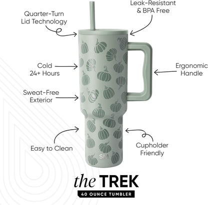 Simple Modern Halloween Signature Voyager | 16oz Travel Coffee Mug Tumbler with 360° Lid | Gifts for Women Men | Ceramic-Lined Insulated Stainless Steel Cold Brew Iced Coffee Cup | Spooky Mix