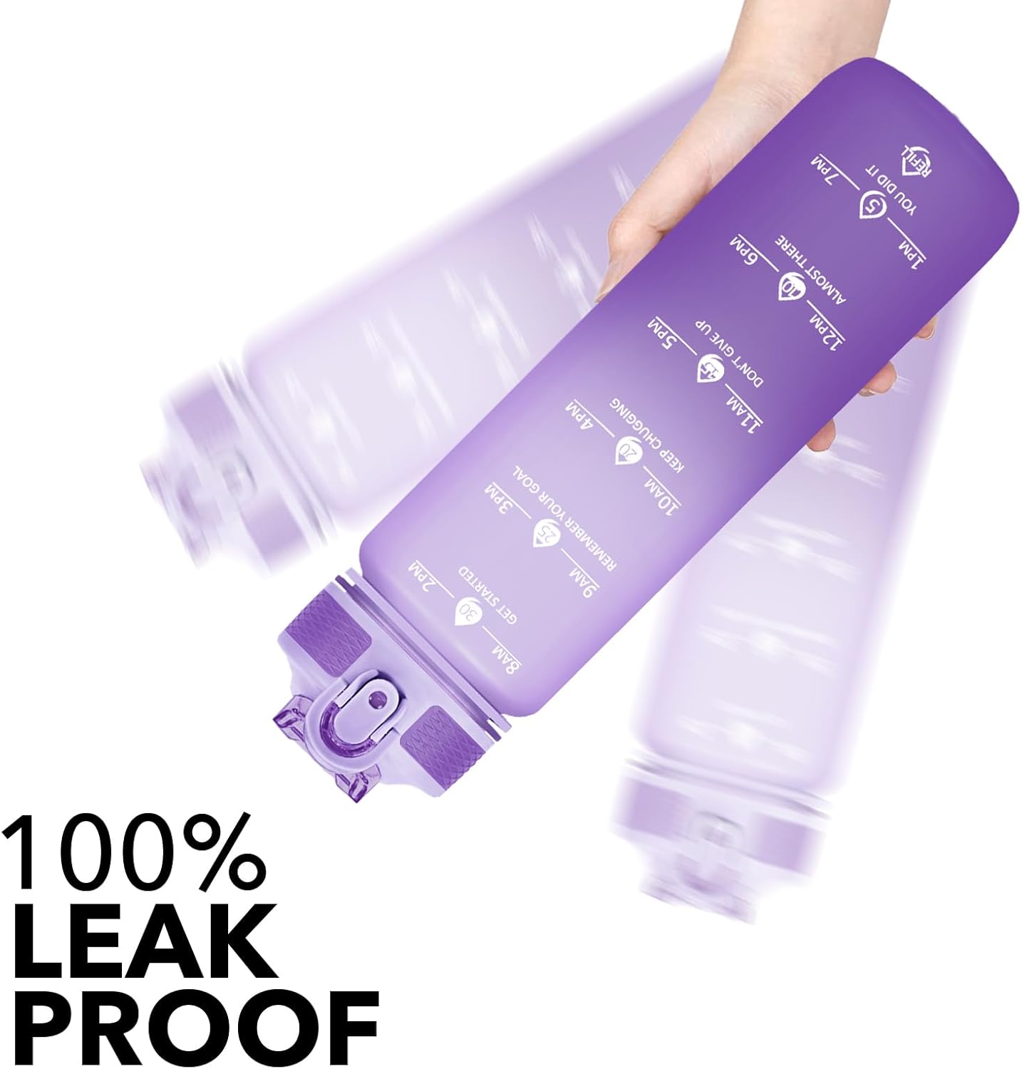 Hyeta 32oz Water Bottles with Straw - Stay Motivated and Hydrated with Convenient Times to Drink Markings, Durable, Leak-proof