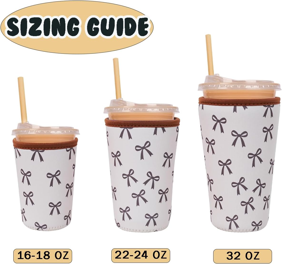 Reusable Insulated Neoprene Iced Coffee Cup Sleeve, Durable Drink Sleeve for Cold Beverages, Beverage Holder for Iced Coffee, Floral Checkers