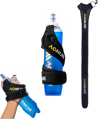 AONIJIE Handheld Water Bottle for Running, 500ml Soft Flask with Adjustable Grip-Free Strap, Lightweight BPA-Free Hydration Flask for Marathon, Running & Walking