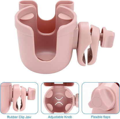 Accmor Stroller Cup Holder with Phone Holder, Bike Cup Holder, Universal Cup Holder for Uppababy Nuna Doona Strollers, 2-in-1 Cup Holder for Walker, Wheelchair, Scooter - Colors B