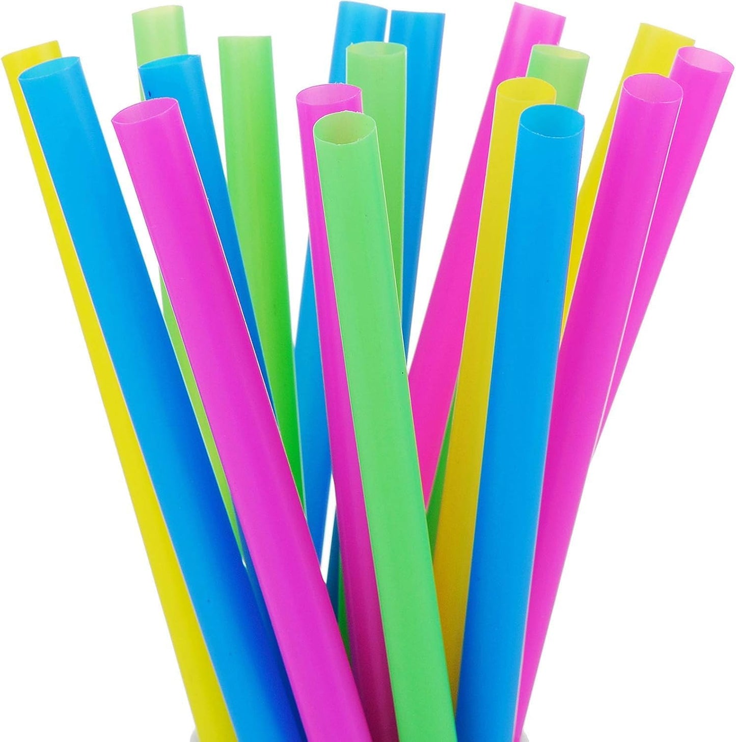 ALINK 100 Extra Large Plastic Bubble Tea Smoothie Straws, 1/2" Wide X 8 1/2" Long Jumbo Boba Straws for Milkshakes, Milk Tea, Slush, Juice, Party