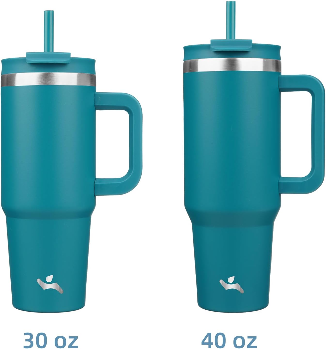 Konokyo 30 oz Tumbler with Handle and 2 Straws,2 in 1 Lid Insulated Water Bottle Stainless Steel Travel Coffee Mug,Sky