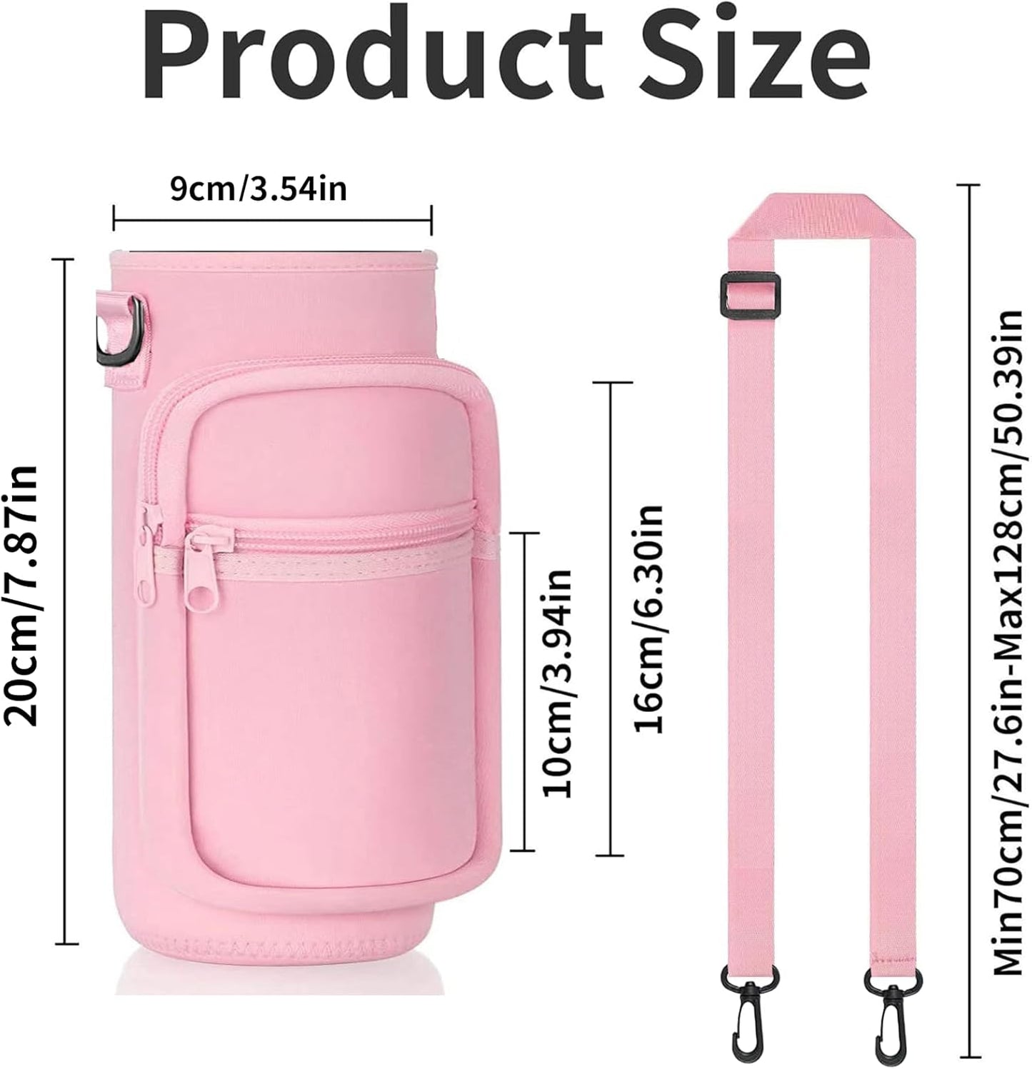 Water Bottle Holder with Strap, Insulated Crossbody Sling Bag, Carrier with Phone Pocket for Walking Hiking Camping Fishing