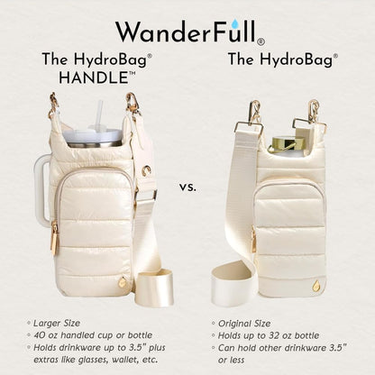 WanderFull Original HydroBag Handle® Zipper Slot for Handle, Hands-Free Crossbody Water Bottle Holder & Tumbler Accessories