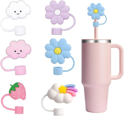 LDKEDKF 11Pcs Straw Cover for Stanley Cup, Silicone Straw Topper for Stanley Cup 30&40oz with Tumblers, 10mm 0.4in Lid Accessories (Reusable)