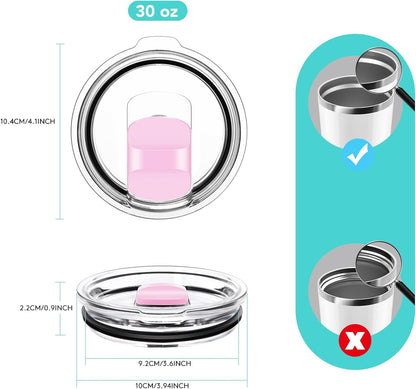 30 oz Tumbler Lid, Replacement Lids Compatible for YETI 30/32 oz Tumbler, 14 oz Mug and 35 oz Straw Mug, 2 Pack Travel Spill Proof Cup Lids Covers with Magnetic Slider Switch, BPA Free