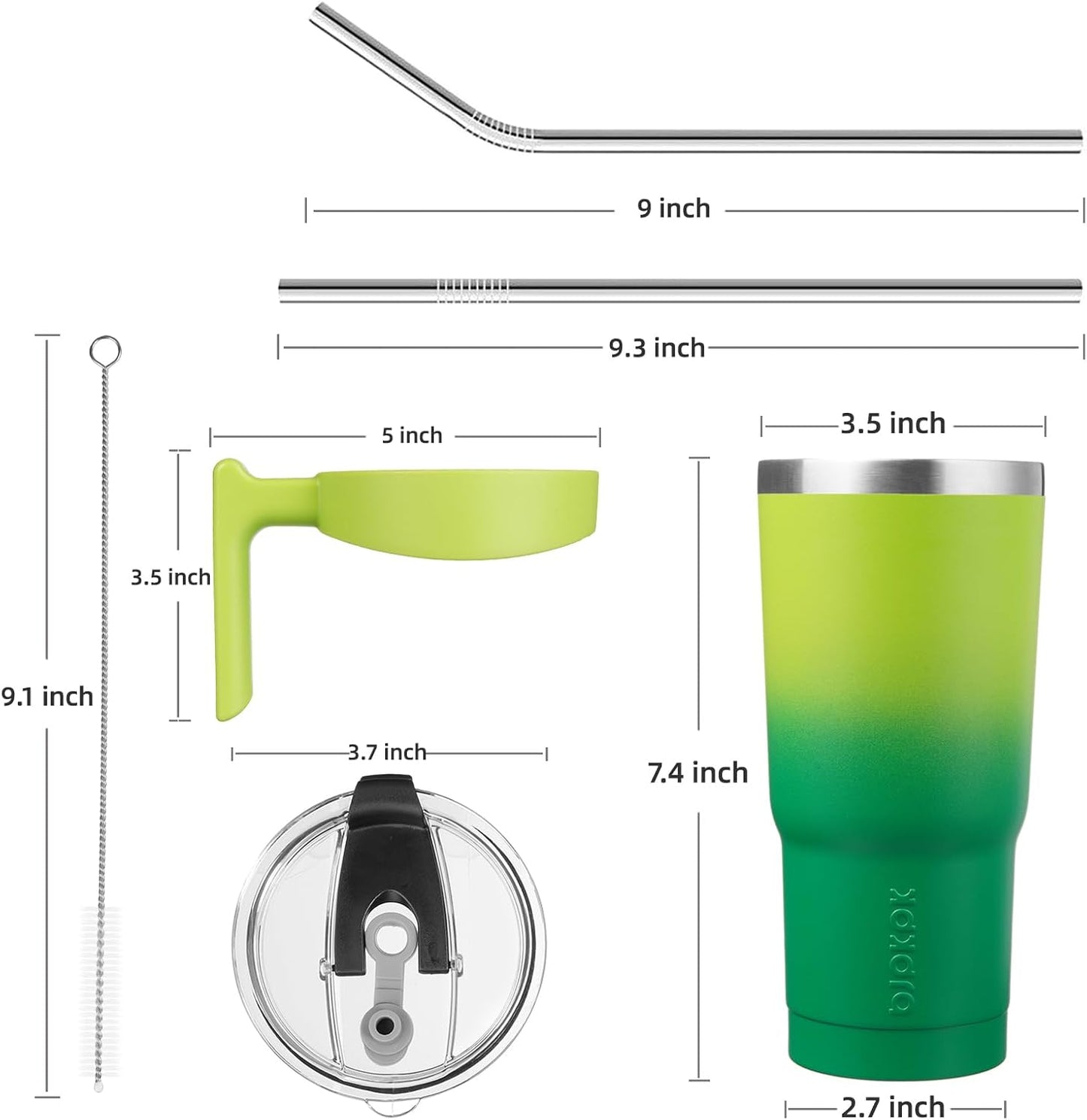 BJPKPK Tumbler With Handle And Straw Lid 40 oz Stainless Steel Insulated Coffee Tumbler Cups For Home, Office or Car,Turquoise