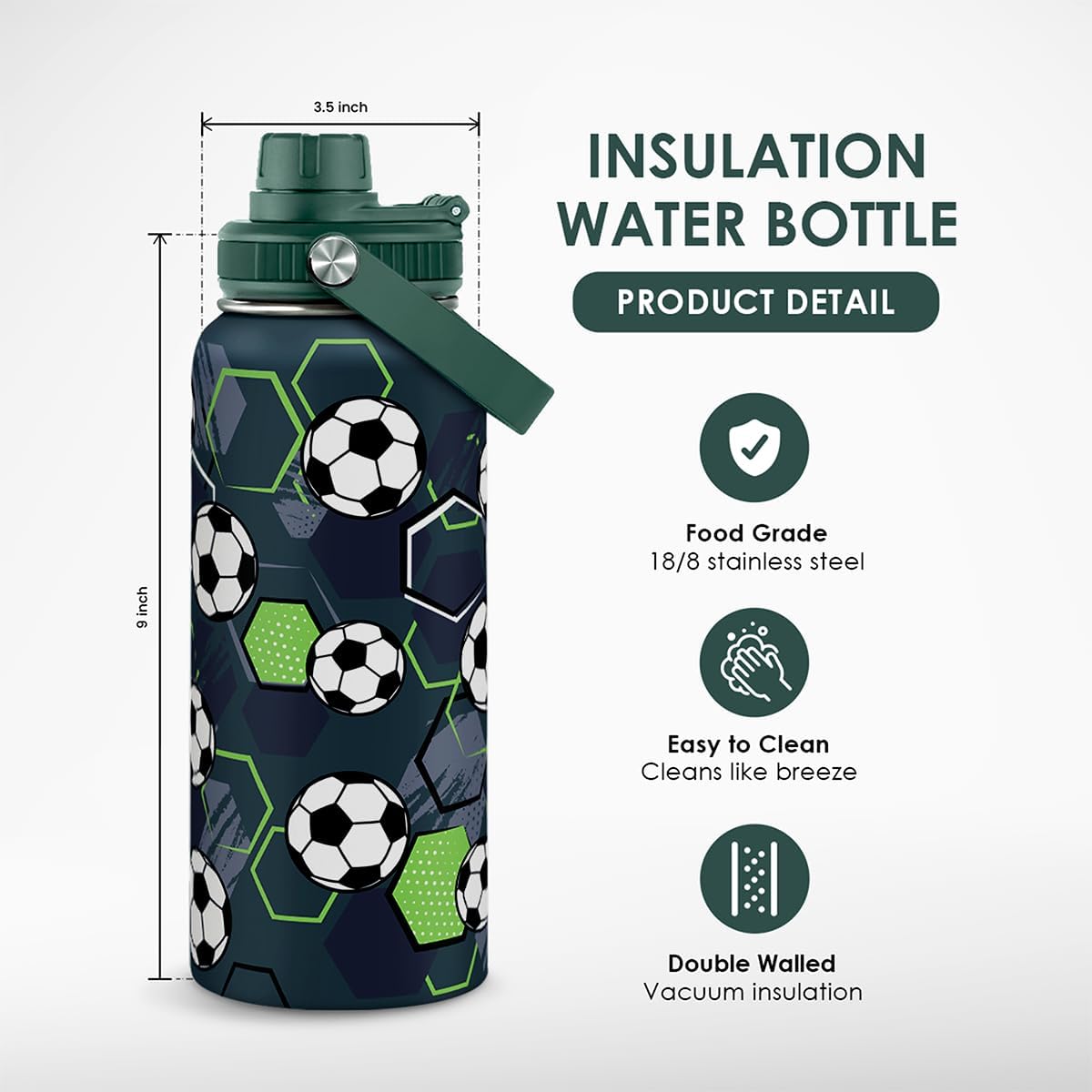 SANDJEST Gym Insulated Engraved Stainless Steel Water Bottle 32oz, Vacuum Chug Lid Travel Tumbler For Men Friends Dad Gymer Trainer, Gym Mode on, Birthday Christmas Father's Day