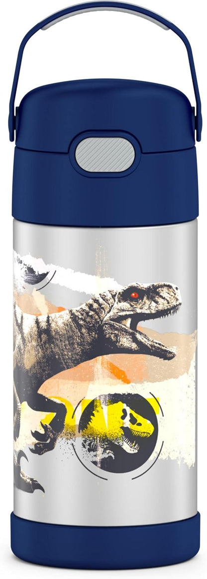 THERMOS FUNTAINER Water Bottle with Straw - 12 Ounce - Kids Stainless Steel Vacuum Insulated Water Bottle with Lid, Bluey - Colors A
